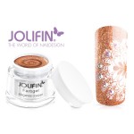 Gel UV Jolifin cu sclipici aramiu Elegance Copper 5 ml